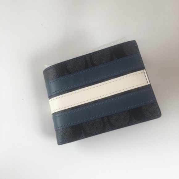 Coach Men's Varsity Stripe Slim Billfold Wallet - Picture 6 of 8